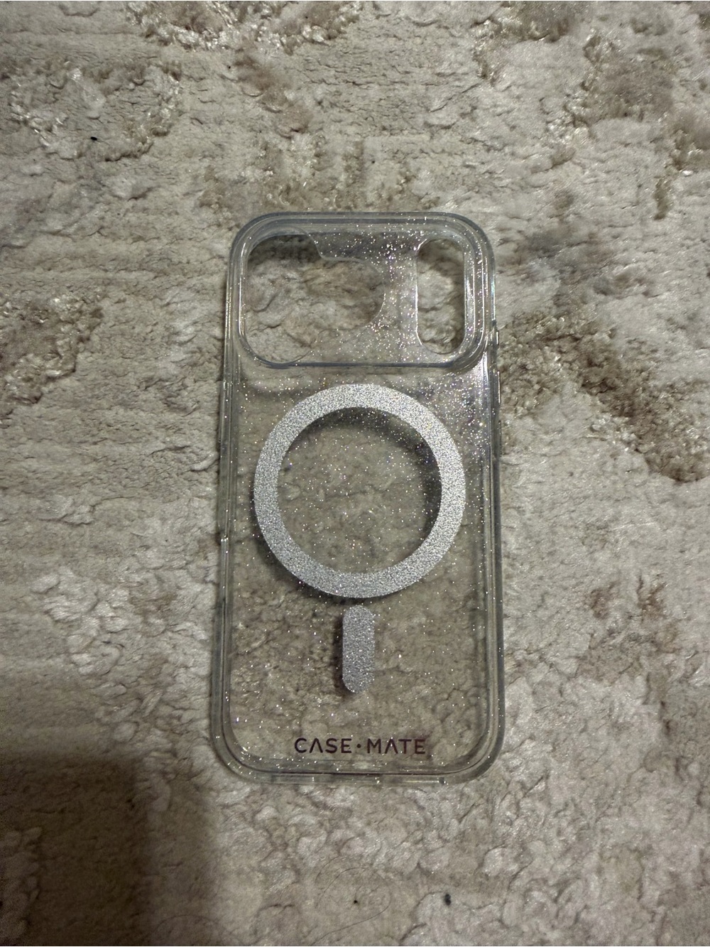 case-mate Clear Glitter MagSafe iPhone 17 pro Case - Silver Sparkle